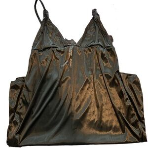 V-Neck Black with Lace Sheer Camisole Nightdress